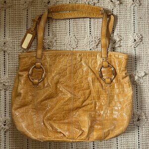 B. Makowsky Yellow Leather Tote bag